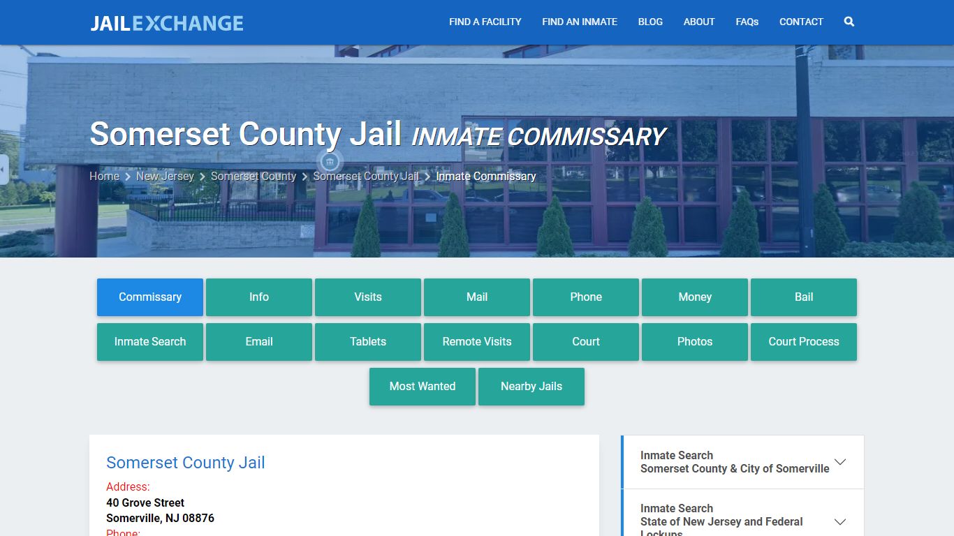 Inmate Commissary, Care Packs - Somerset County Jail, NJ