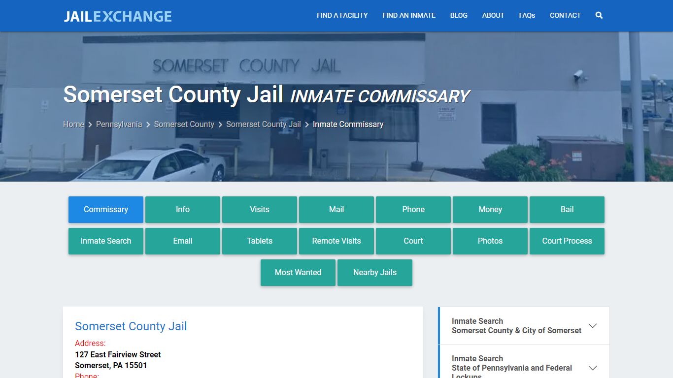 Inmate Commissary, Care Packs - Somerset County Jail, PA